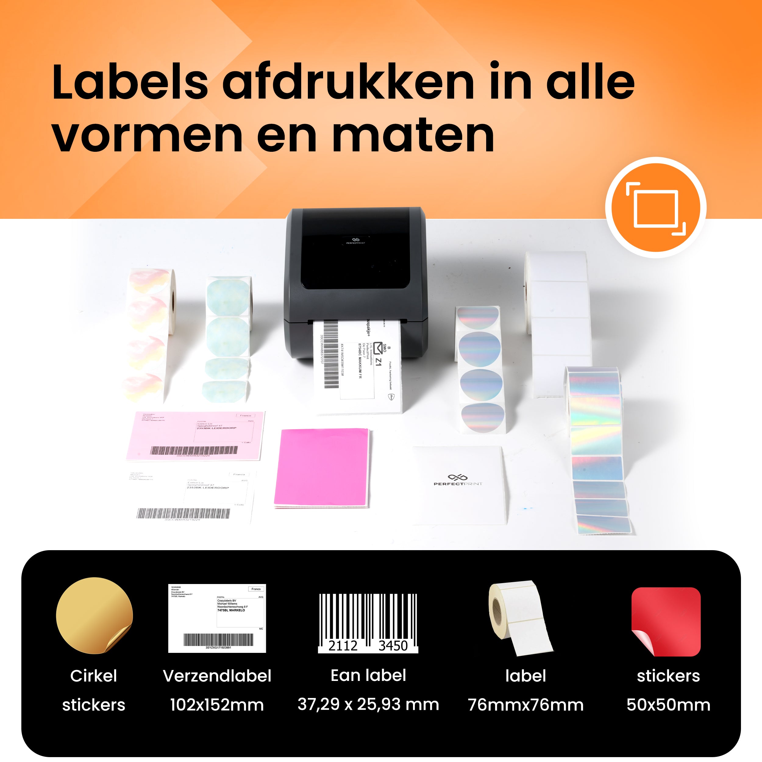 PerfectPrint Labelprinter + 30 labels
